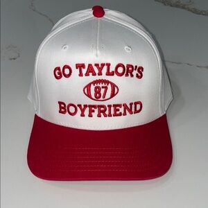 GO TAYLOR’S BOYFRIEND 87 Red and White SnapBack Hat